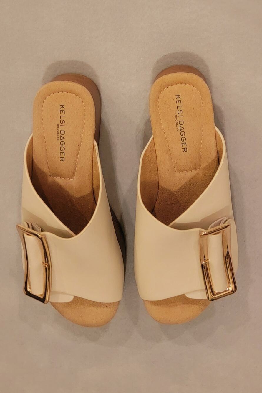 Kelsi Dagger Brooklyn Dover Platform Sandals Oatmeal Tan New 7.5